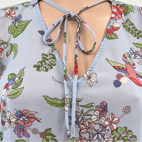 NWT Nanette Lepore Blue Paradise Dreaming Sheer Blouse Top Size Medium - Picture 5 of 13